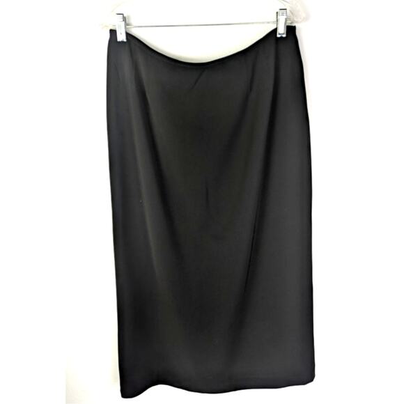 kasper Midi skirt 12 petite poly crepe fully lined corded waist comfort 32"NWOT - Picture 1 of 9